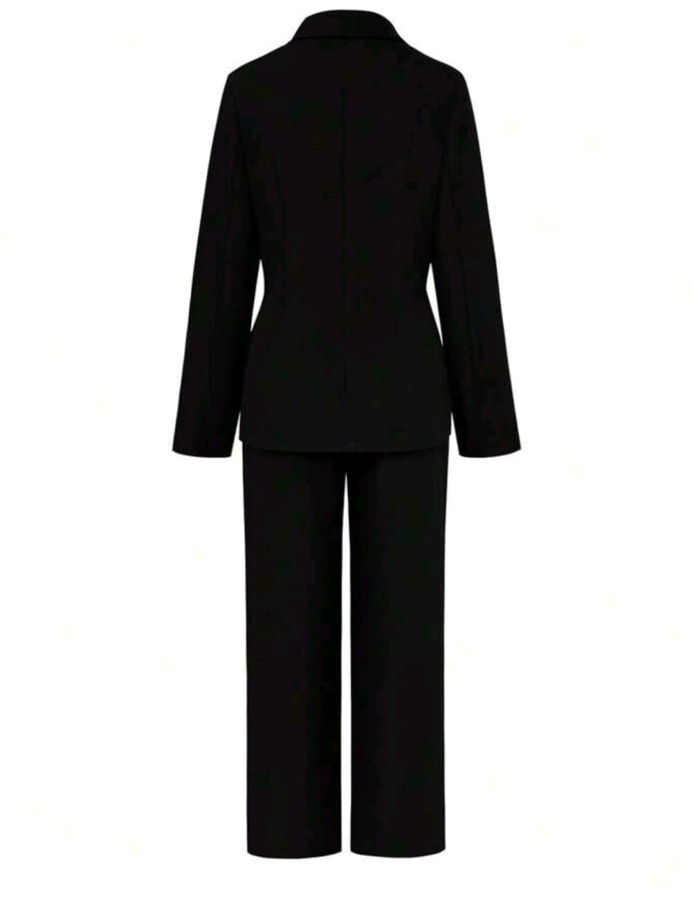 Black Wide-Leg Suit Pants with White Stripe - Women's - Picture 3 of 4